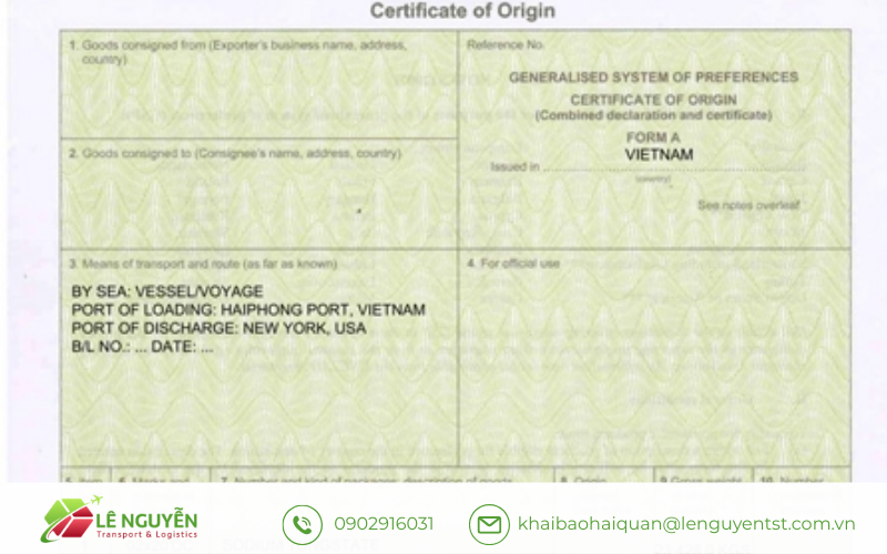 Dịch Vụ Làm C/O Form A - Lê Nguyễn Transport & Logistics - Lê Nguyễn ...