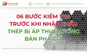 06 BƯỚC KIỂM TRA TRƯỚC KHI NHẬP KHẨU THÉP BỊ ÁP THUẾ CHỐNG BÁN PHÁ GIÁ