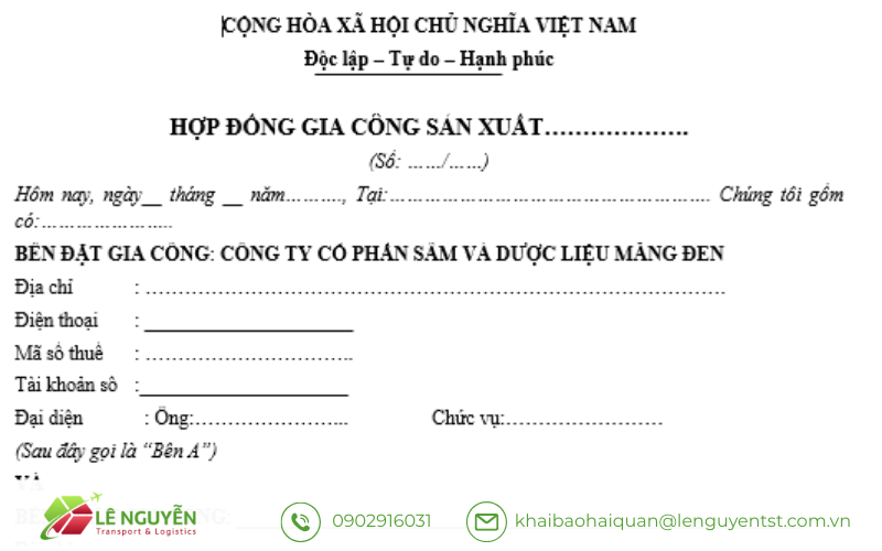 Thành phần hồ sơ đăng ký hợp đồng gia công chi tiết nhất