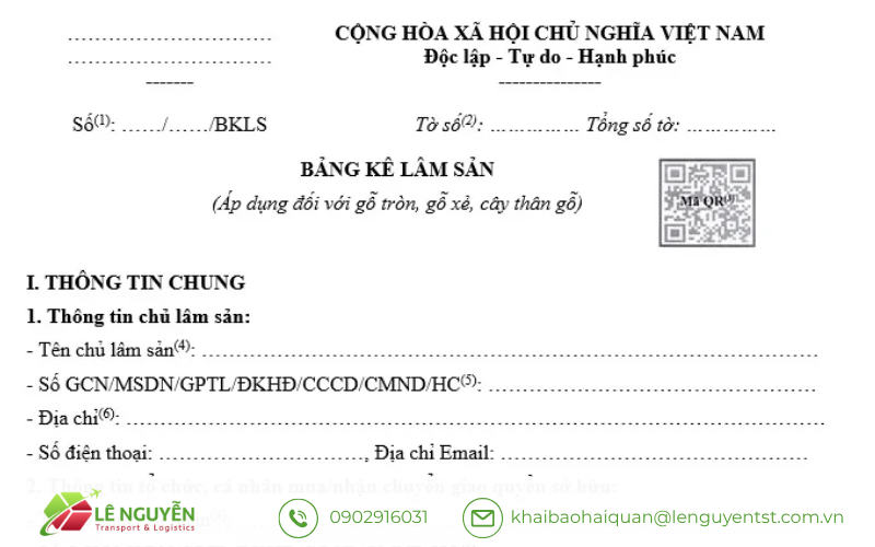 Tầm quan trọng của bảng kê lâm sản trong chuỗi trung gian