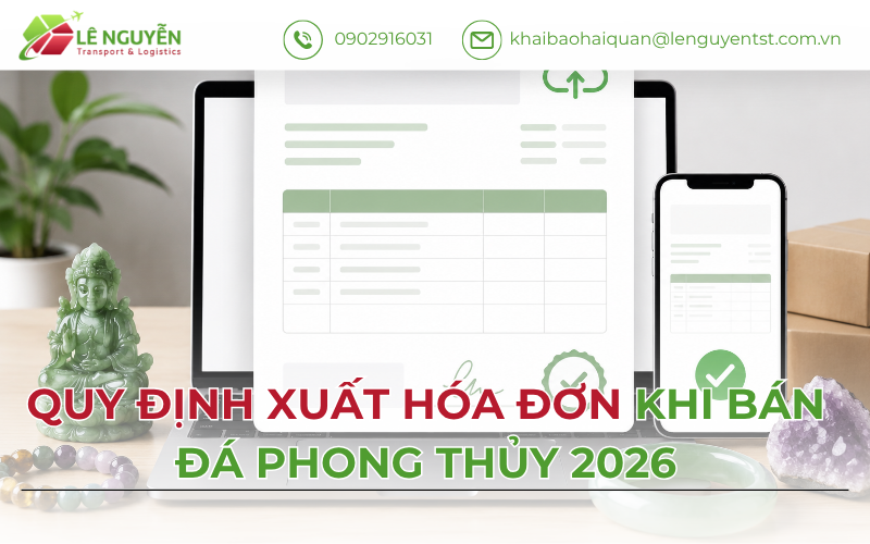 Quy định xuất hóa đơn khi bán đá phong thủy 2026 – Khai báo hải quan Lê Nguyễn